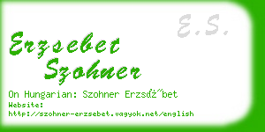 erzsebet szohner business card